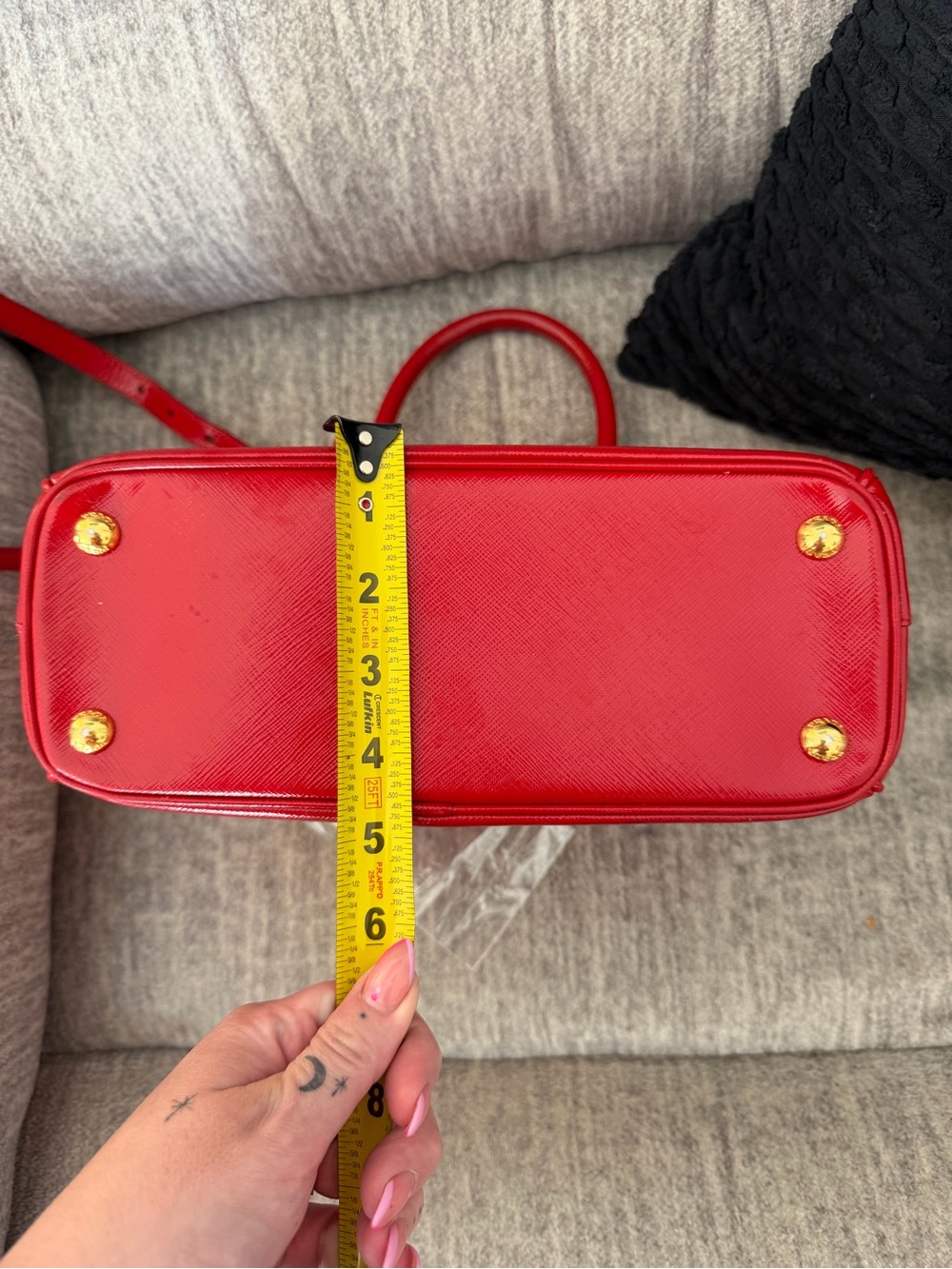 Prada Red Saffiano Patent Leather Top Handle/Shoulder/Crossbody - Picture 12 of 12